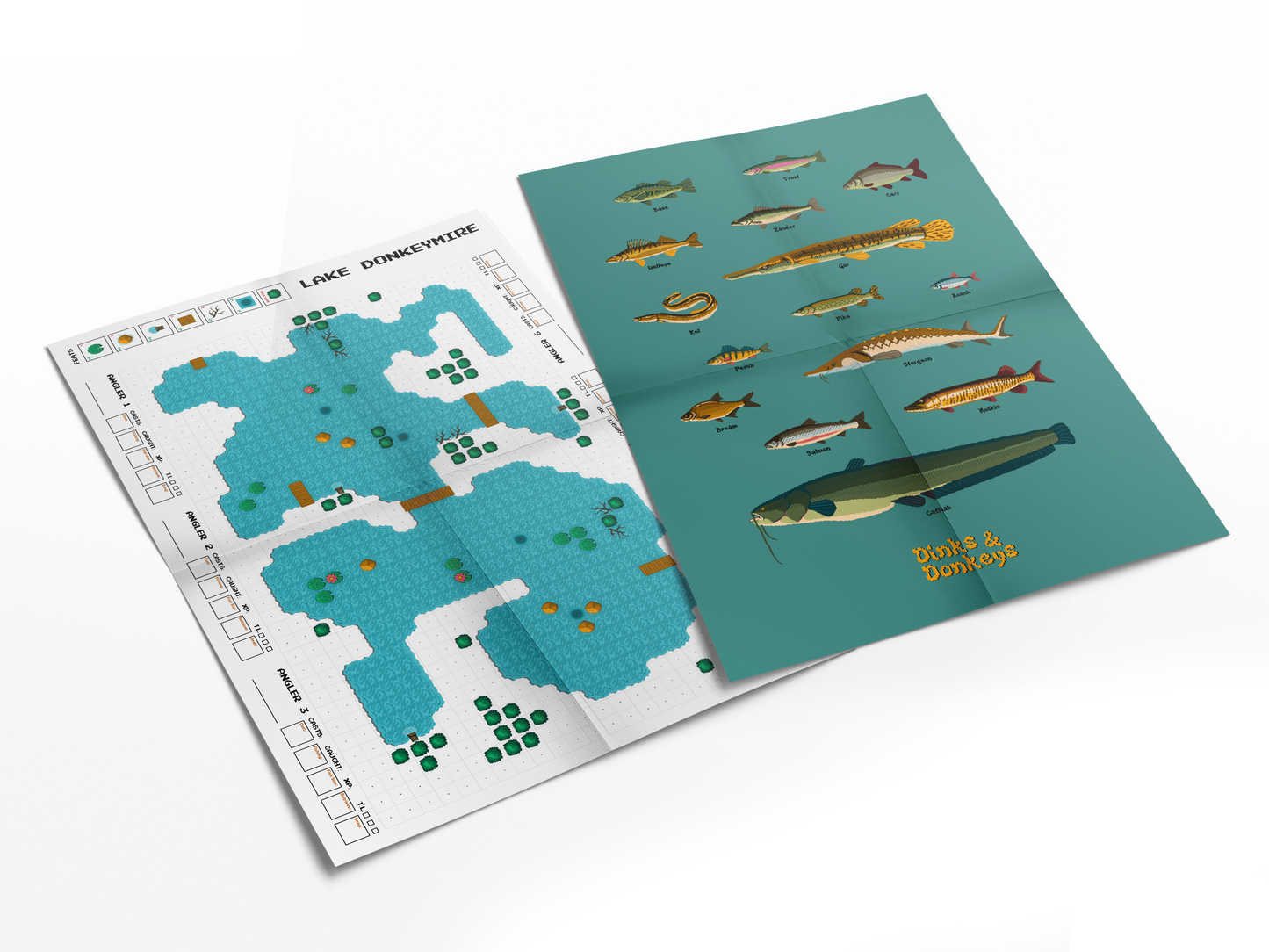 Dinks & Donkeys: A Roll & Write Fishing Game